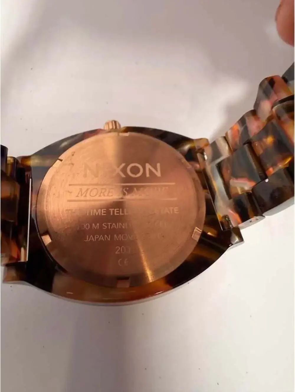 Nixon Time Teller Acetate Watch Rose Gold Tortoise Shell